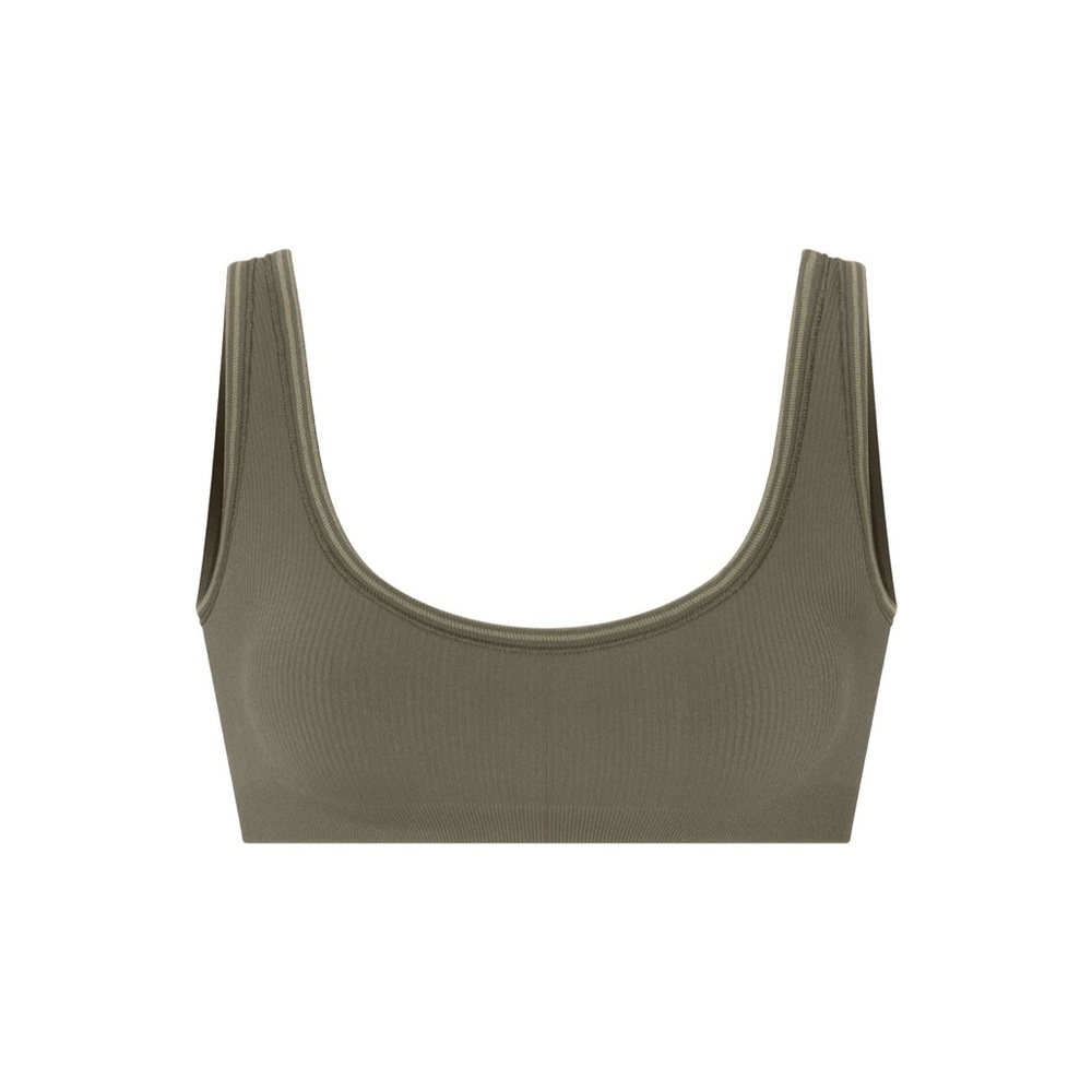 NIKESKIMS RIBBED SEAMLESS MICRO SCOOP BRA DUSTY OAKMOSS - Picture 2 of 6